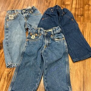 Cinch Kids Denim Jeans Trio - Light Blue, Medium Blue, Dark Blue - 1T